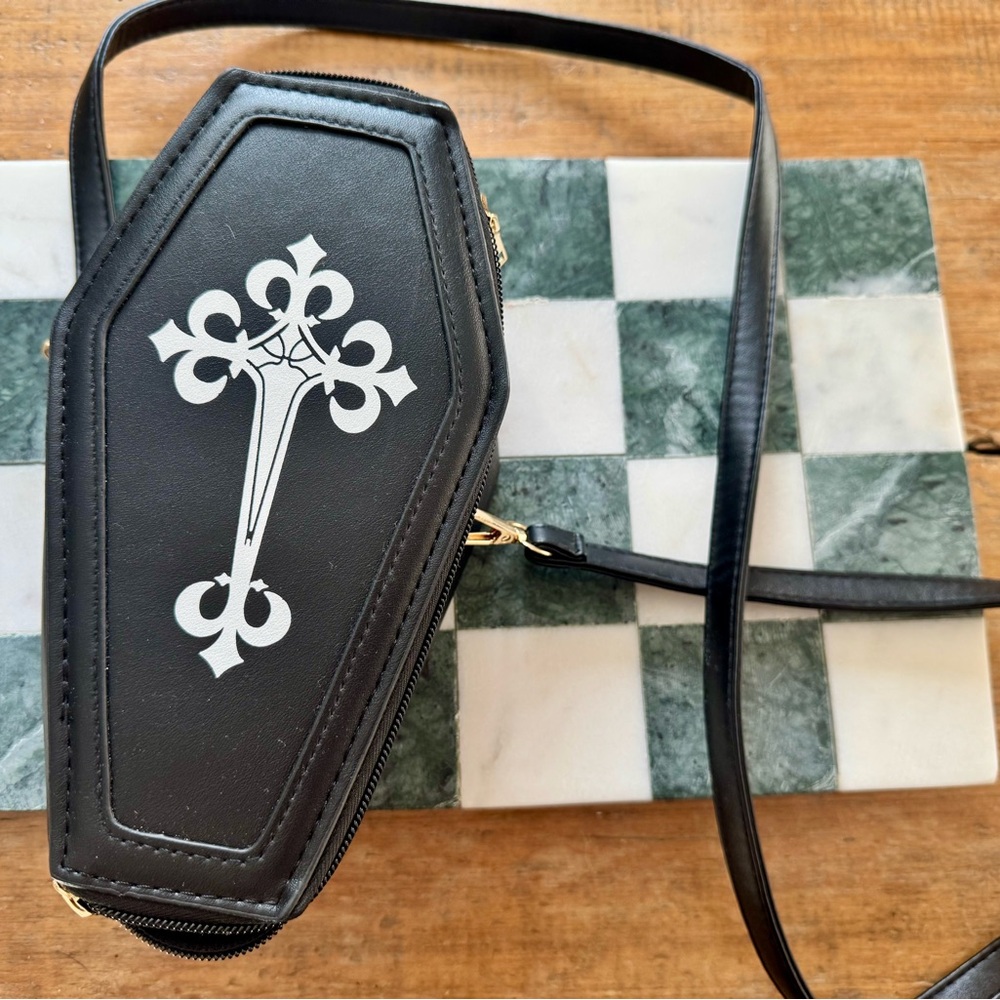 Black Crossbody Coffin Bag